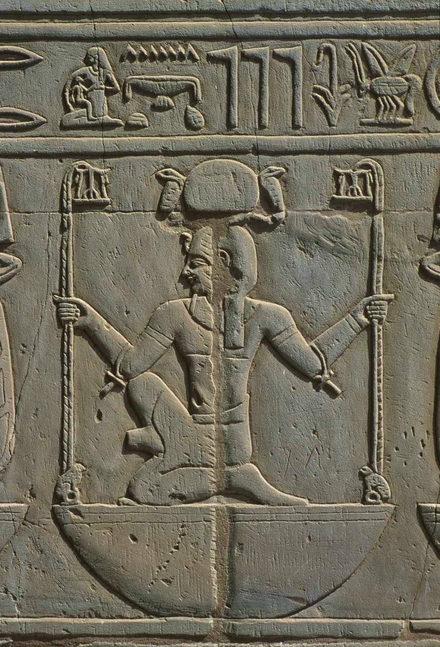 Detail van een reliëf door Egyptian