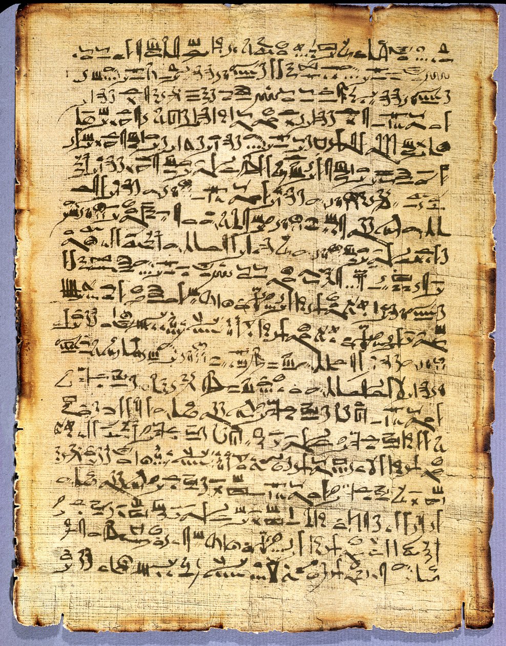 Facsimile kopie van de Edwin Smith medische papyrus, origineel daterend uit c.1600-1500 v.Chr. door Egyptian