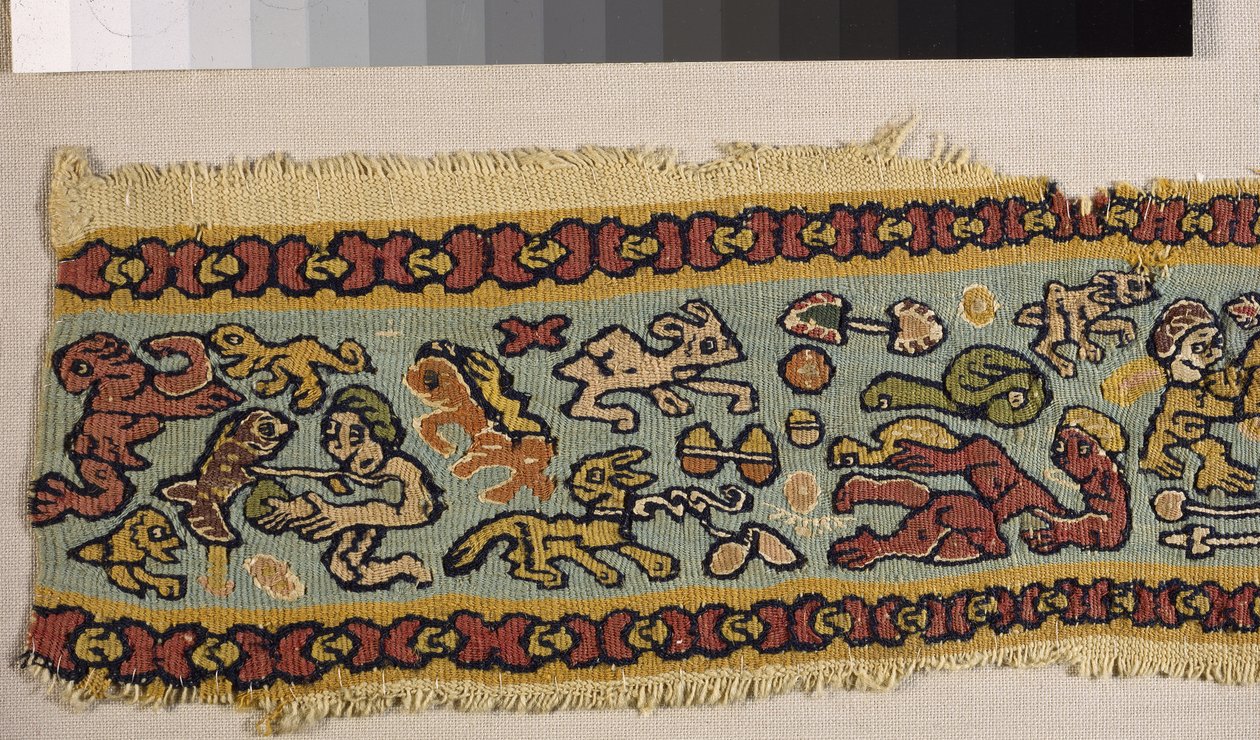 Fragment van een tapijtrand door Egyptian