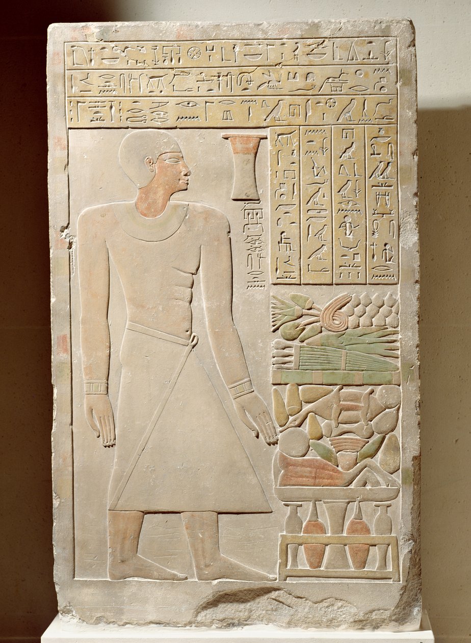Reliëf stela van Senwosret, hoofd van de schatkist, Middenrijk door Egyptian 12th Dynasty