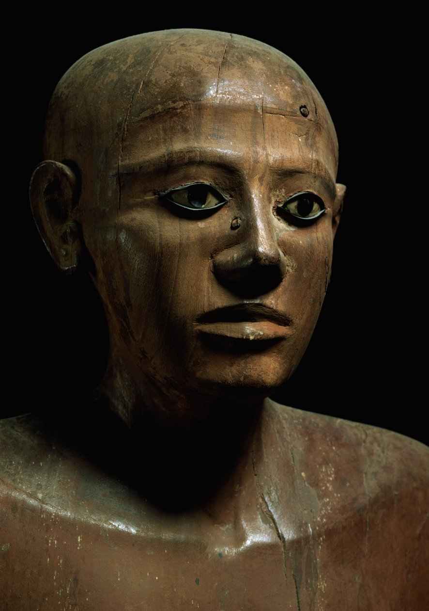 Standbeeld van kanselier Nakhti, uit Asyut (detail) door Egyptian 12th Dynasty