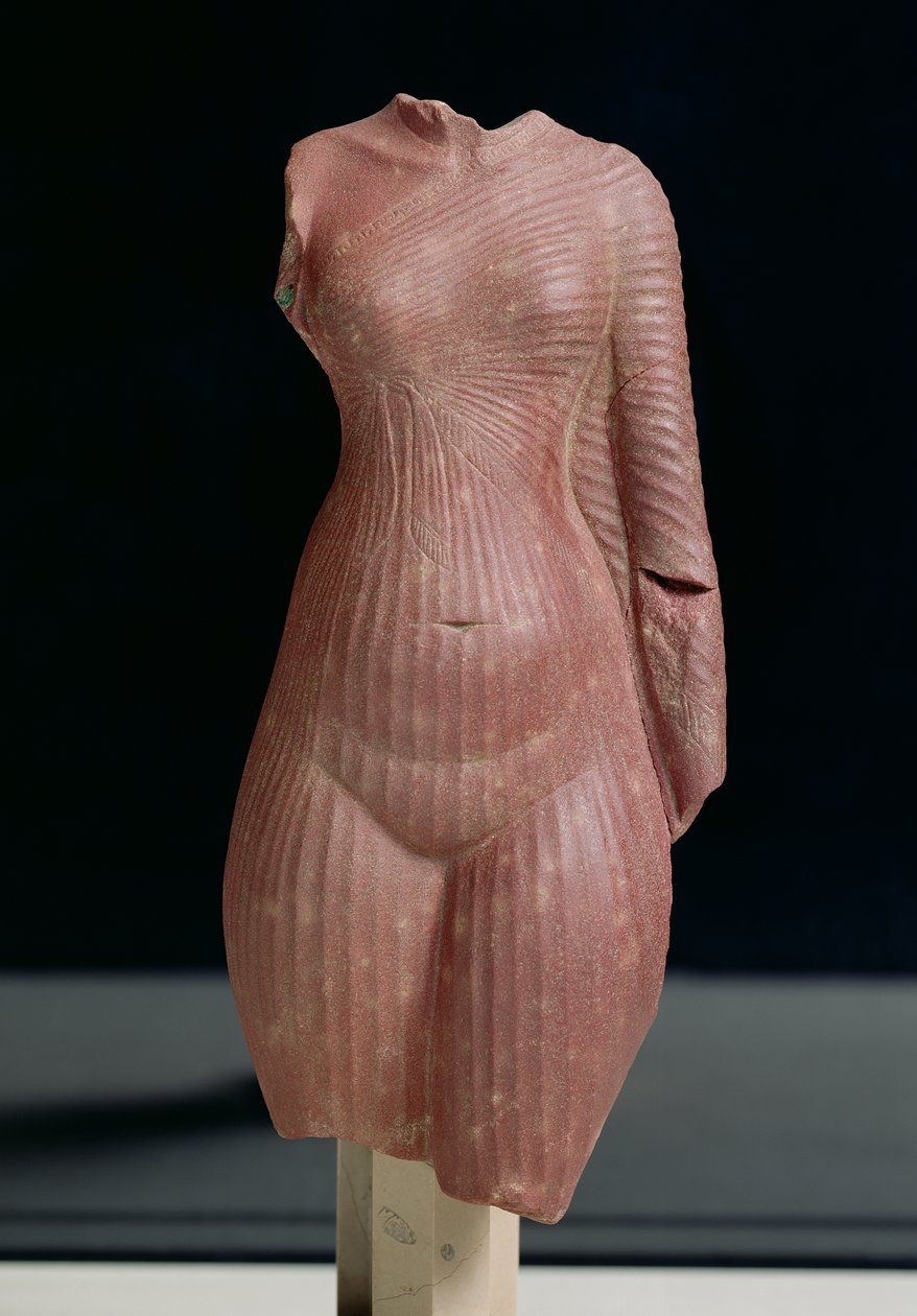 Vrouwelijk torso, waarschijnlijk koningin Nefertiti, Amarna-periode door Egyptian 18th Dynasty