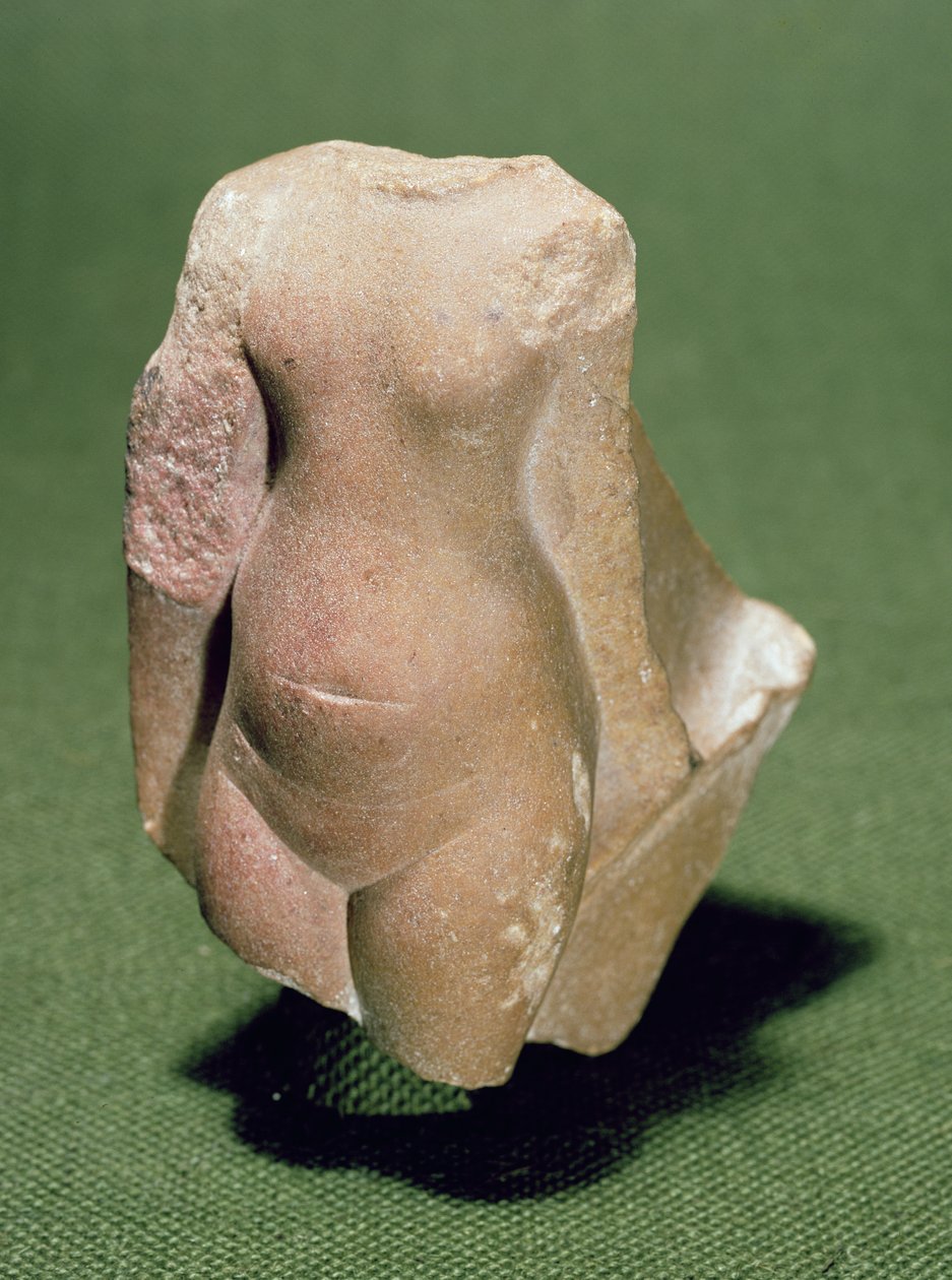 Torso van een Egyptische prinses, mogelijk gevonden in Tell el-Amarna, Nieuwe Koninkrijk door Egyptian 18th Dynasty