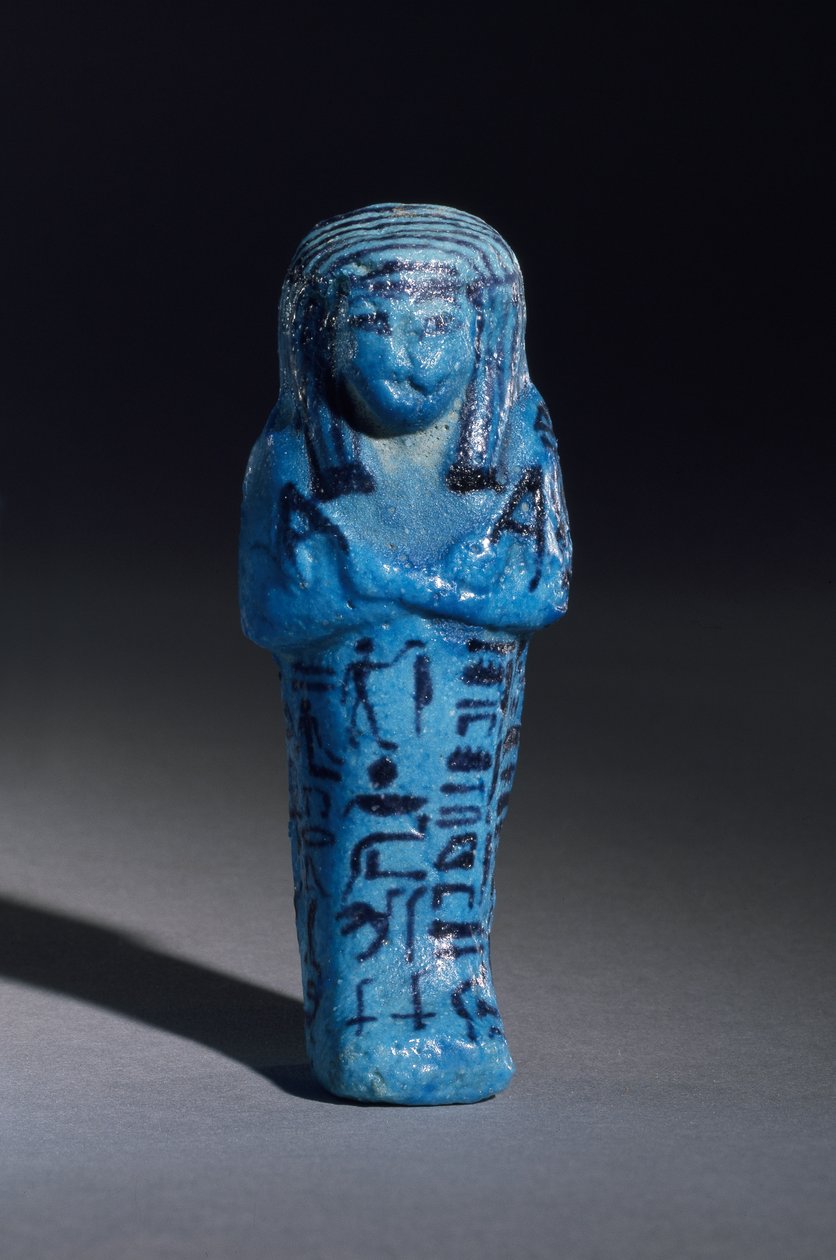 Beeldje gegraveerd voor de priester van Amon, Amenemope en Shawabti uit Graf 148, Thebe, Nieuwe Koninkrijk (detail) door Egyptian 20th Dynasty