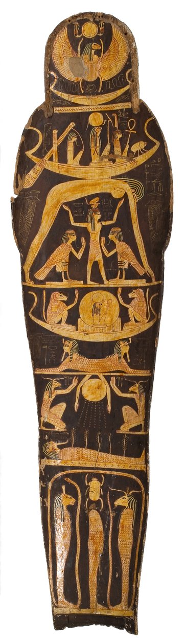 Mummiedeksel, uit de kist van de Hoofdschrijver van de tempel van Amon Re, Nespawershefyt door Egyptian 21st Dynasty