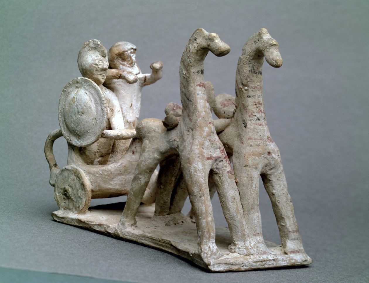 Strijdwagen en paarden, uit het graf van prinses Nefertiabet, Oude Rijk door Egyptian 4th Dynasty