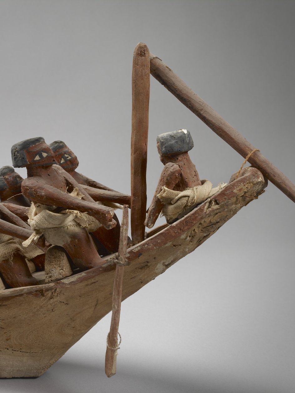 Model van een grafboot, uit Beni Hasan, waarschijnlijk Middenrijk (detail) door Egyptian