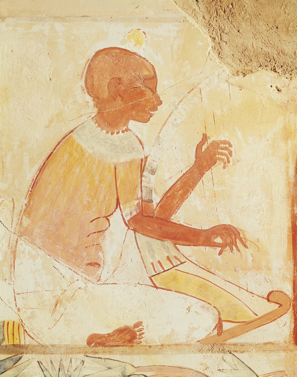 Blinde harpist zingt, uit het graf van Nakht, Nieuwe Koninkrijk (muurschildering) door Egyptian 18th Dynasty
