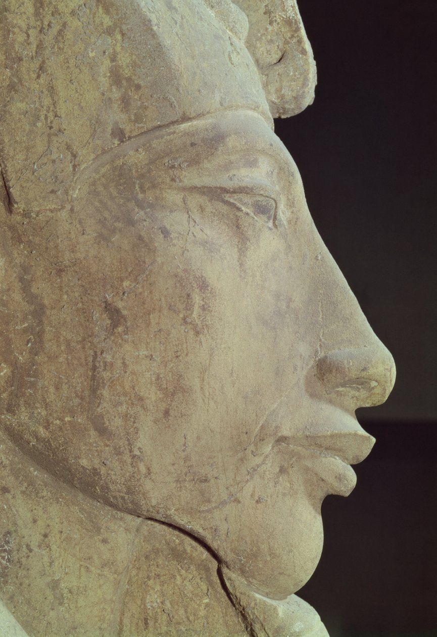 Buste van Amenophis IV (Akhenaten) (detail) door Egyptian 18th Dynasty
