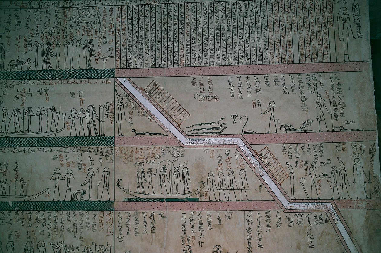 Egypte, Luxor, Vallei der Koningen, Grafkamer fresco