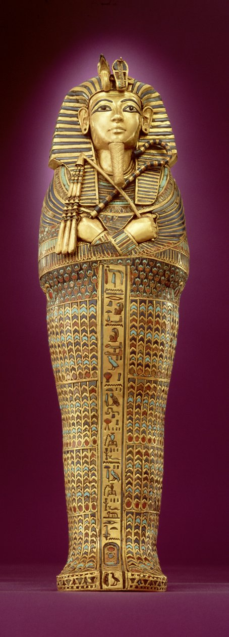 Vooraanzicht van een van de canopische kisten, uit het graf van Toetanchamon (ca. 1370-1352 v.Chr.) Nieuwe Koninkrijk door Egyptian 18th Dynasty