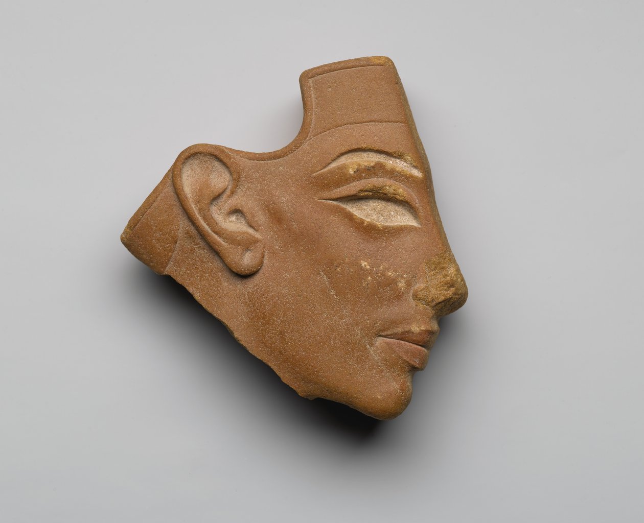 Inlegprofiel hoofd, uit Tell el-Amarna, Nieuwe Koninkrijk, ca. 1353-36 v.Chr. door Egyptian 18th Dynasty