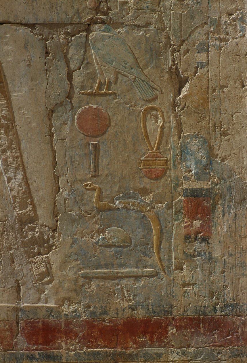 Reliëf dat Horus afbeeldt, kapel van de godin Hathor door Egyptian 18th Dynasty
