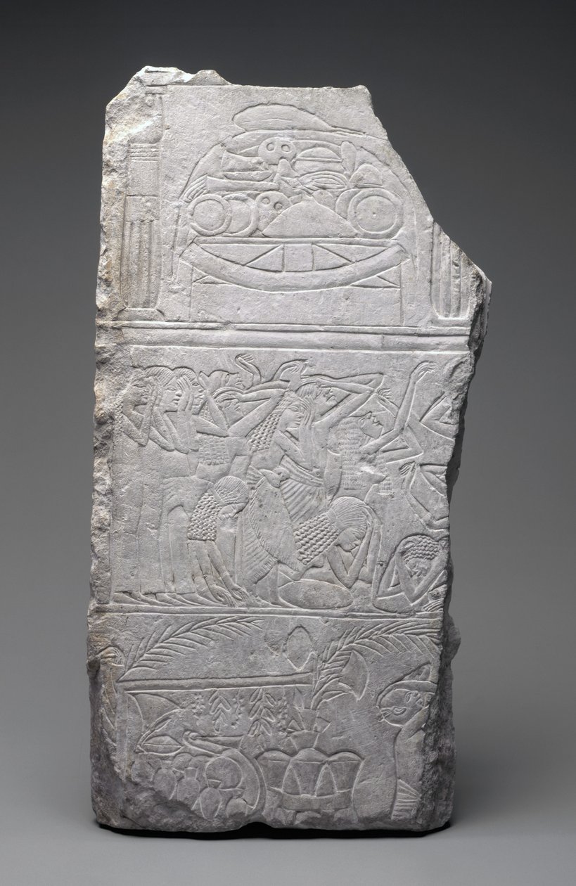 Reliëf van rouwenden en begrafenisgerechten, Nieuwe Koninkrijk, ca. 1340 v.Chr. door Egyptian 18th Dynasty
