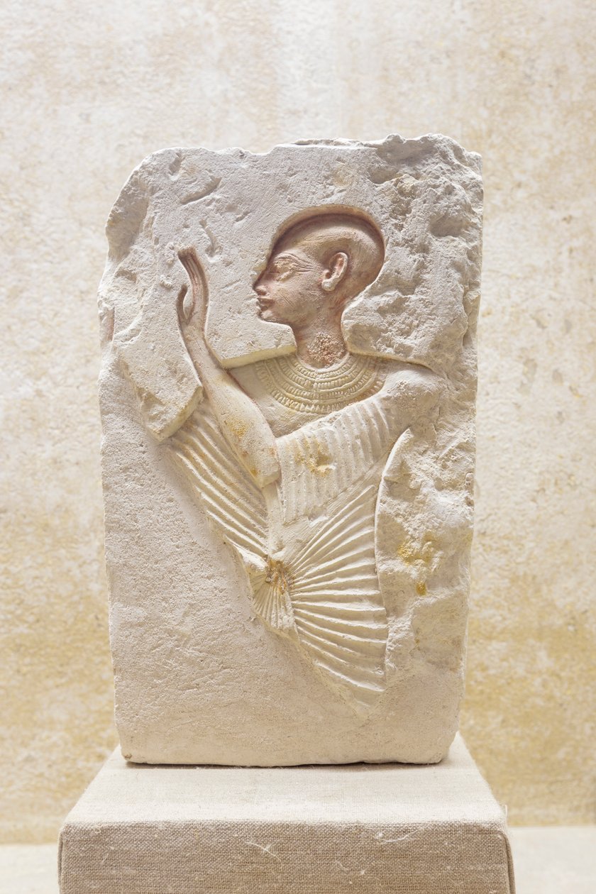 Reliëf van een priester, nieuw koninkrijk door Egyptian 18th Dynasty