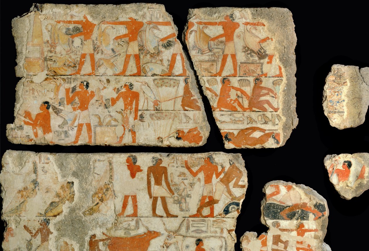 Scène in de moerassen van de Nijl ... door Egyptian 18th Dynasty