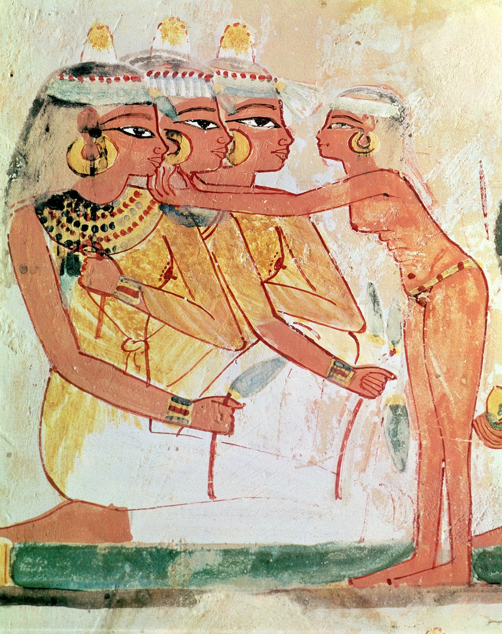 Het Toilet van de Vrouwen, uit het Graf van Nakht, Nieuwe Koninkrijk, ca. 1400 v.Chr. (muurschildering) door Egyptian 18th Dynasty
