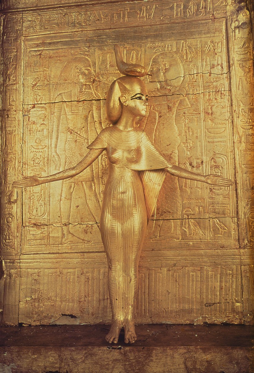De godin Selket op het canopisch schrijn, uit het graf van Toetanchamon door Egyptian 18th Dynasty