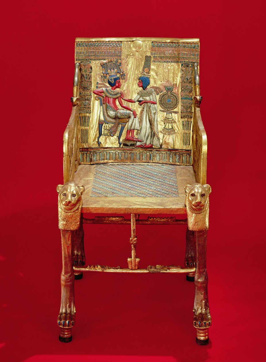 De troon, uit het graf van Toetanchamon door Egyptian 18th Dynasty