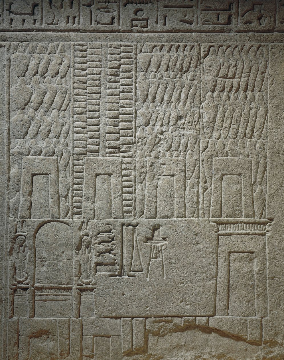 Wandreliëf met een magazijn (detail) door Egyptian 18th Dynasty