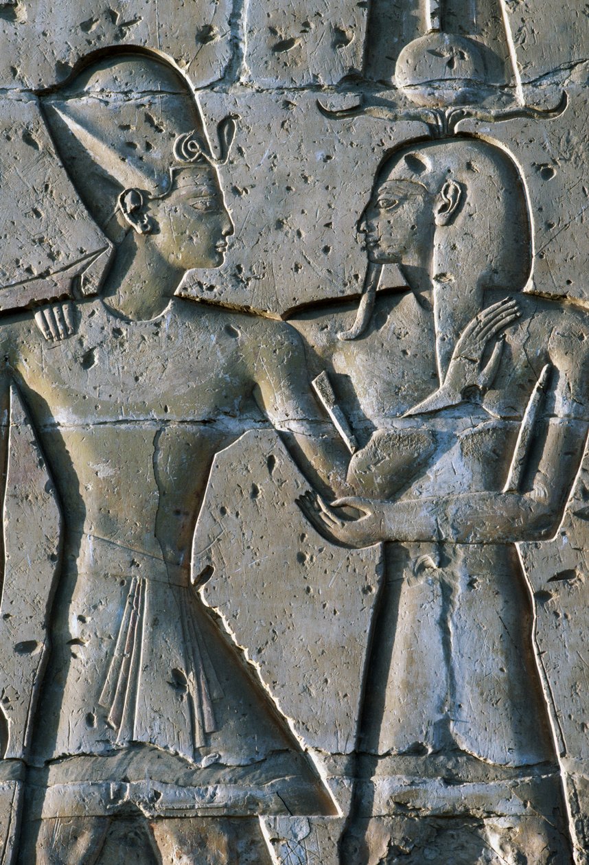 Bas-reliëf met farao, Tempel van Seti I, of Grote Tempel van Abydos, Abydos, Egypte, Egyptische beschaving, Nieuwe Rijk, Dynastie XIX door Egyptian 19th Dynasty