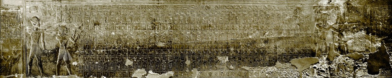 Egyptische oudheid: lijst van koningen van Abydos. Tempel van Sethi (Sety of Seti) I (19e dynastie) door Egyptian 19th Dynasty