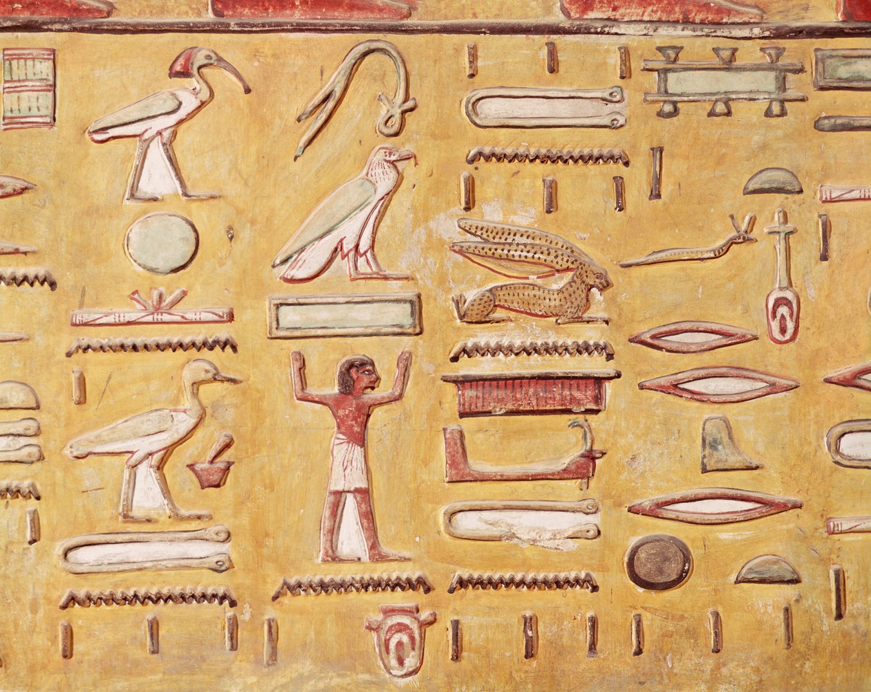 Hiërogliefen, uit het Graf van Seti I, Nieuwe Koninkrijk door Egyptian 19th Dynasty