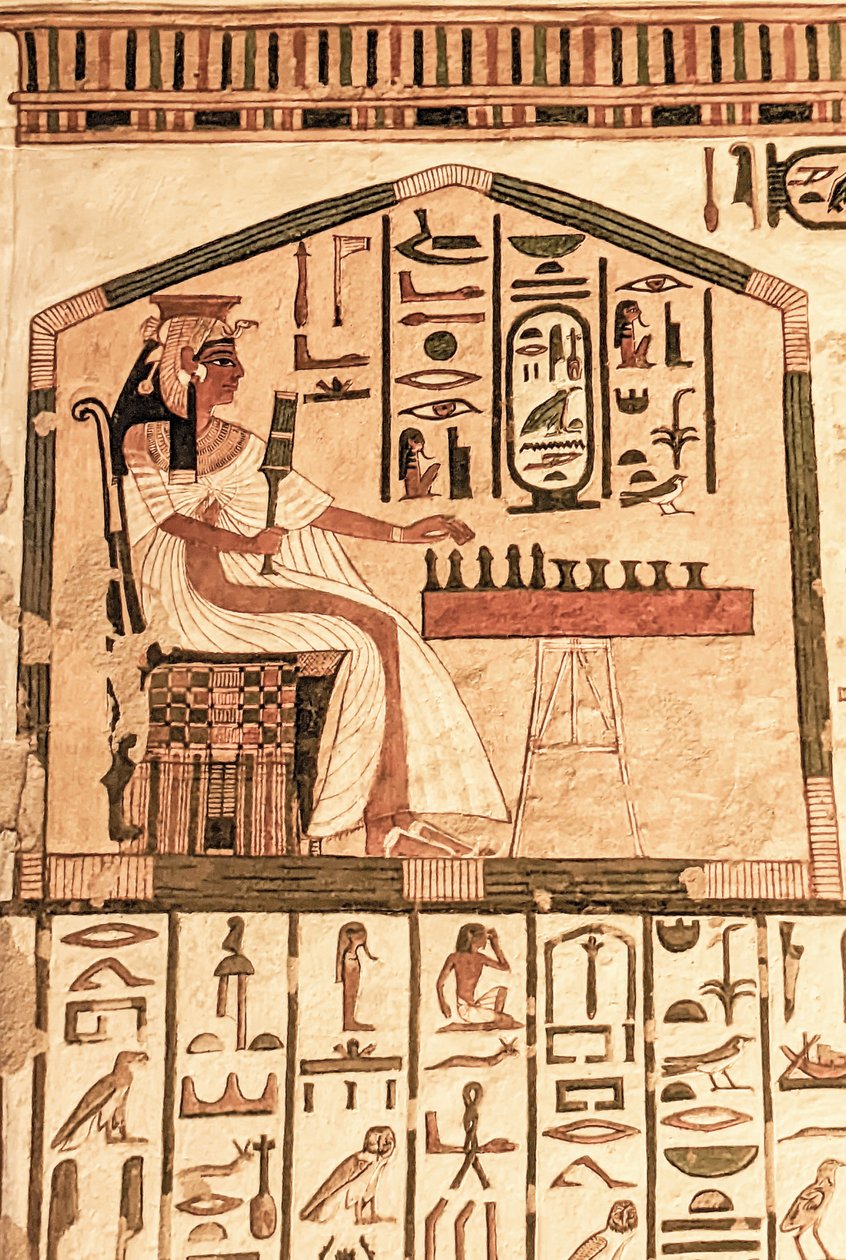 Nefertari speelt senet door Egyptian 19th Dynasty