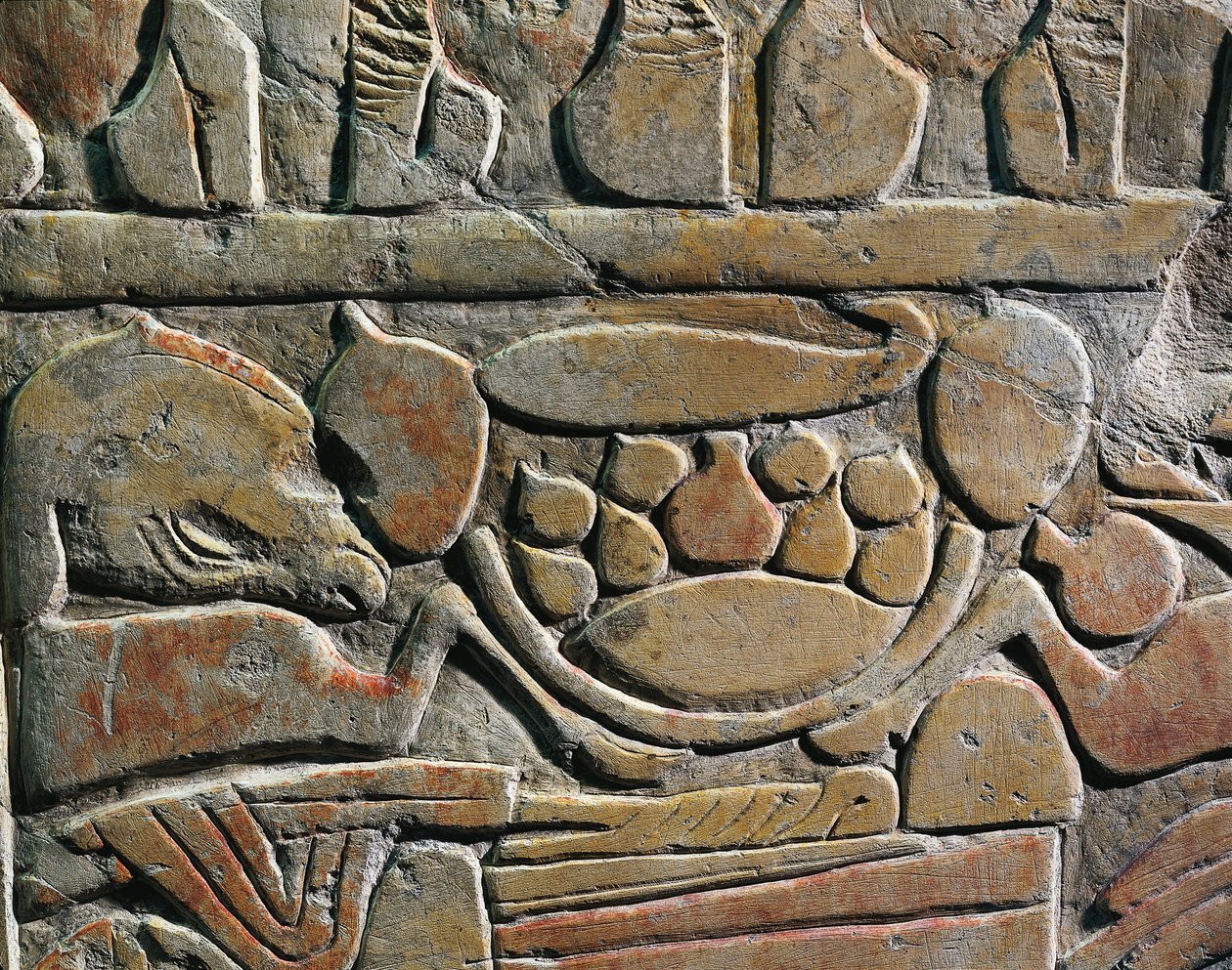 Reliëf dat voedseloffers voor de goden toont, uit Abydos door Egyptian 19th Dynasty
