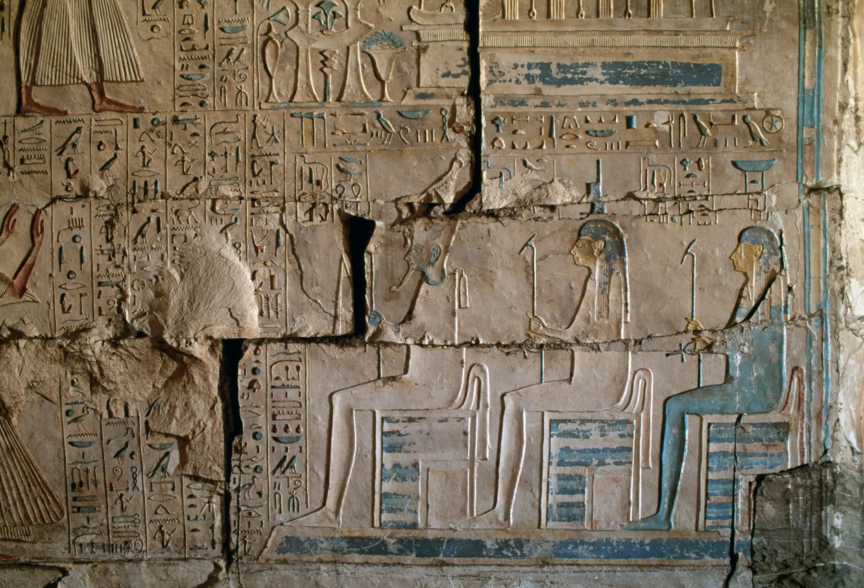 Reliëf uit het graf van Netcherouymes, hoge ambtenaar van Ramses II, Saqqara, Egyptische beschaving, Nieuwe Rijk, Dynastie XIX door Egyptian 19th Dynasty