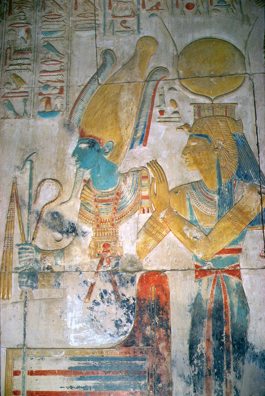 Reliëf van Osiris en Isis, Nieuwe Koninkrijk door Egyptian 19th Dynasty