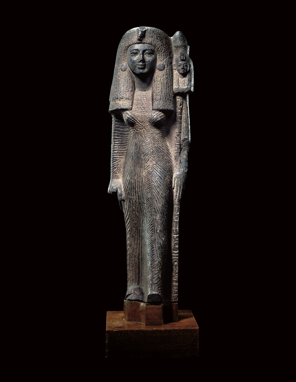 Standbeeld van Koningin Nefertari met Standaard, Nieuwe Koninkrijk, c.1290-1224 v.Chr. door Egyptian 19th Dynasty