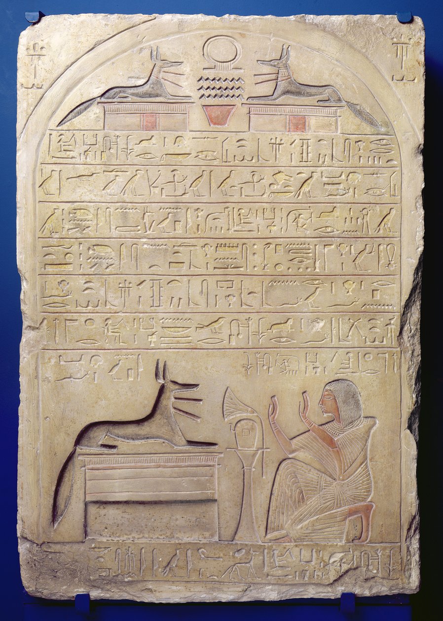 Stèle van generaal Kasa, Nieuwe Koninkrijk, ca.1294-ca.1279 v.Chr. door Egyptian 19th Dynasty