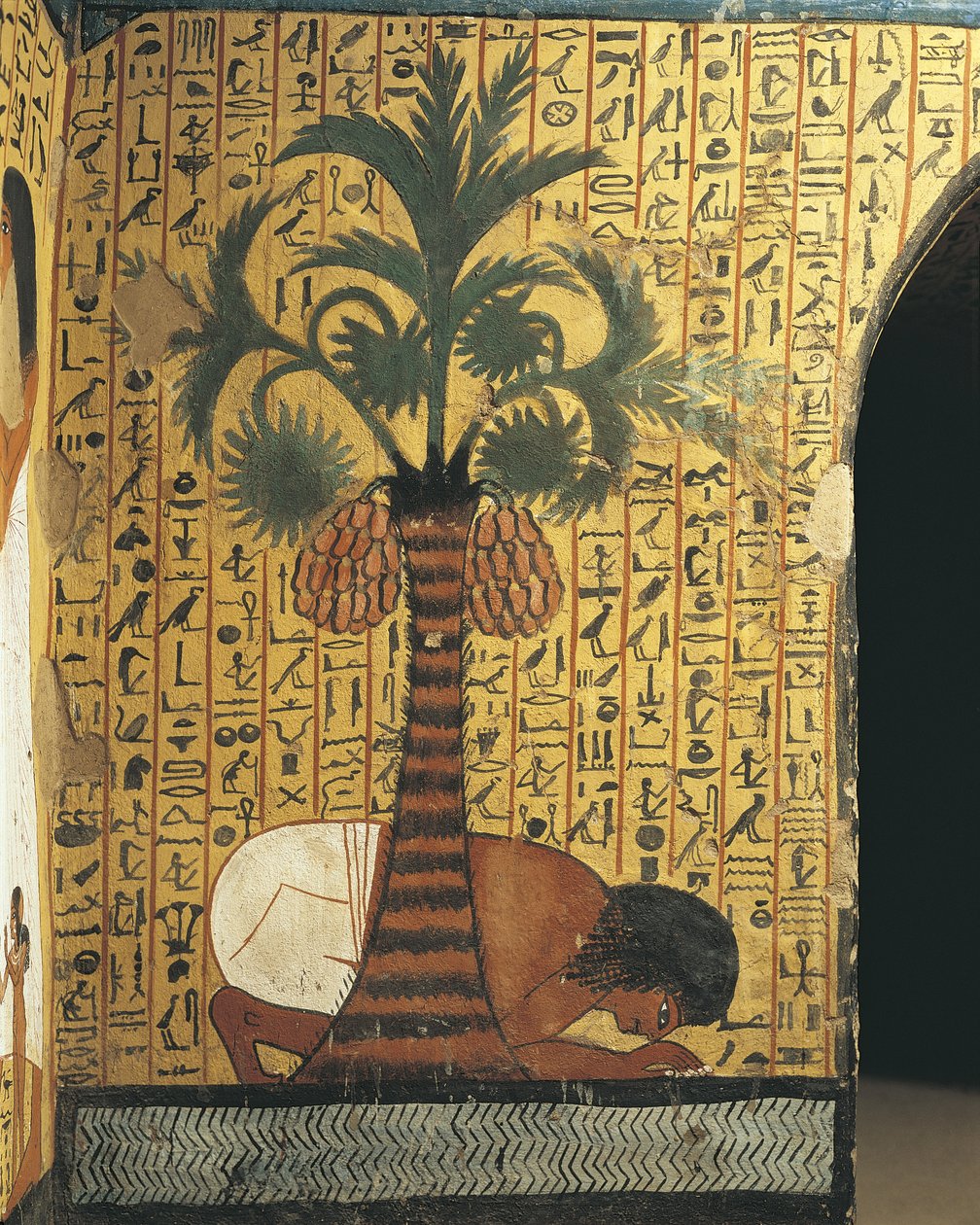 Graf van Pashedu, muurschildering van biddende man door Egyptian 19th Dynasty
