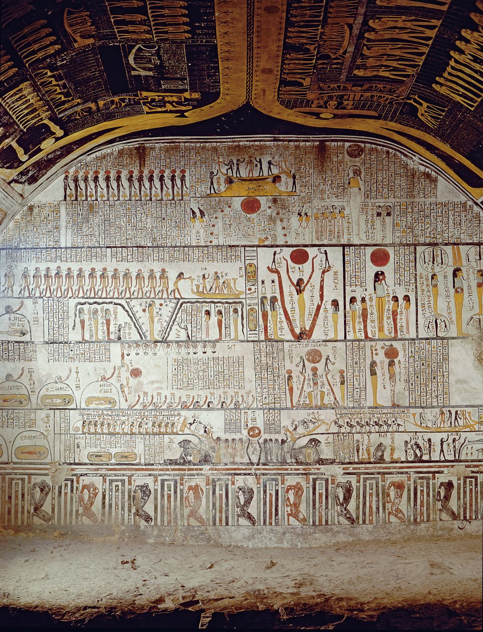Detail van het Boek van de Aarde, uit de grafkamer van het Graf van Ramses VI door Egyptian 20th Dynasty