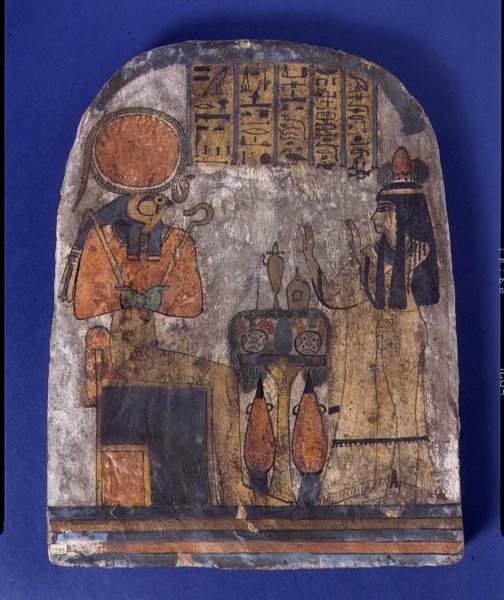 Votiefmonument van Tentesamun, de zangeres van Amon, uit Thebe, Derde Tussenperiode (beschilderd hout) door Egyptian 22nd Dynasty