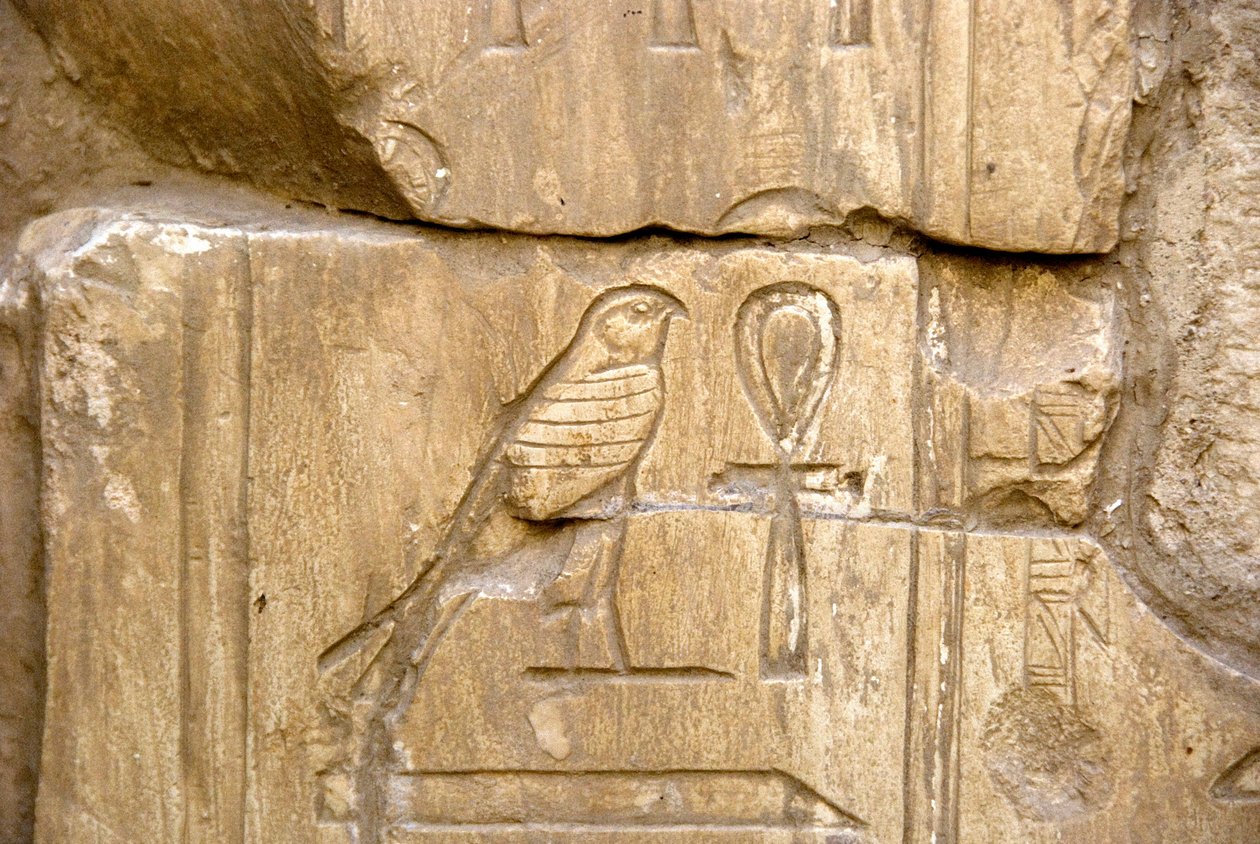 Egyptische oudheid: cartouche van Ankh-Hor. Graf van Ankh-Hor (TT414) (26e dynastie, 672-525 v.Chr.), Luxor (Thebe), Egypte door Egyptian 26th Dynasty