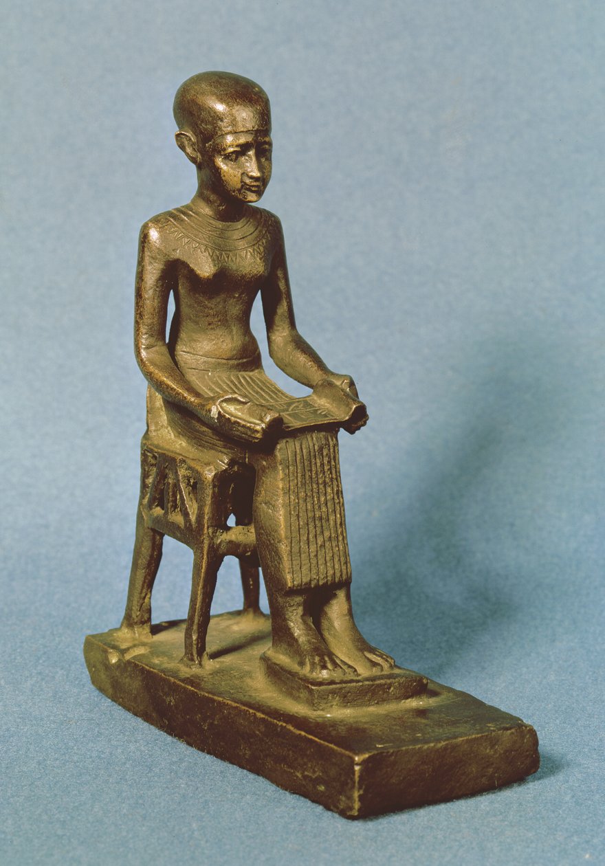 Zittend standbeeld van Imhotep door Egyptian 26th Dynasty