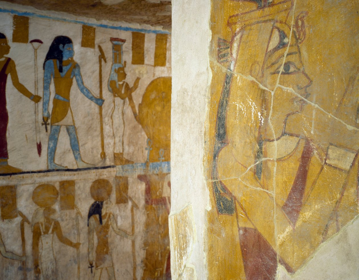 Muurschilderingen uit Tombe van Pa Nentwy, Bahariya Oase, Gizeh, Egypte door Egyptian 26th Dynasty