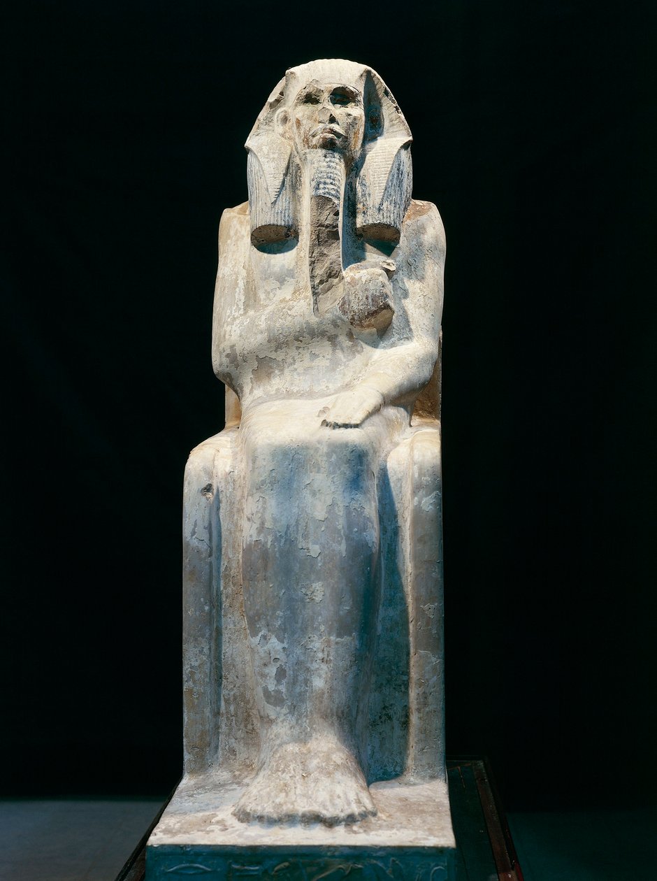 Standbeeld van Farao Gioser, uit Saqqara, dynastie III door Egyptian 3rd Dynasty