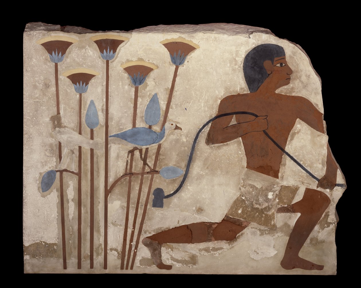 Vogelvangst, reliëf uit het graf van Nefermaat, Oude Koninkrijk, ca. 2620 v.Chr. door Egyptian 4th Dynasty