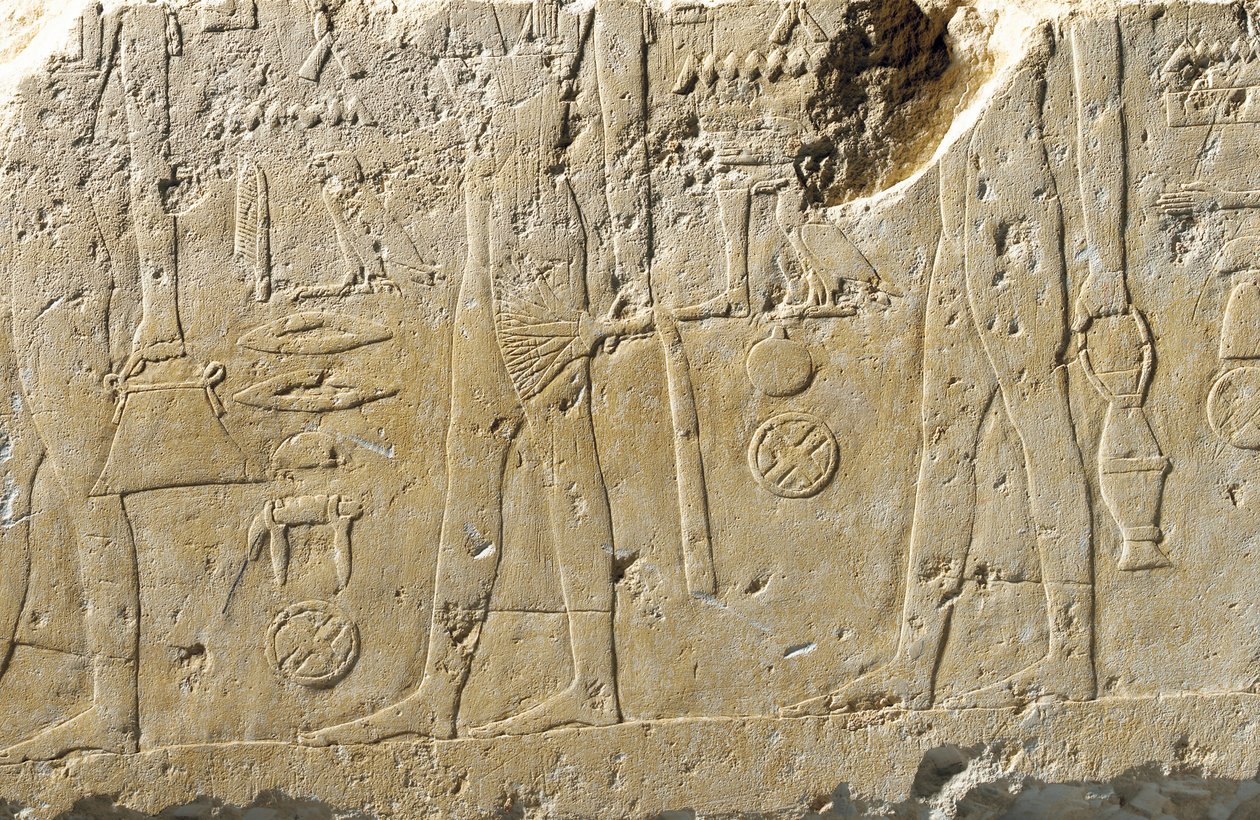 Detail van reliëffragment van Pehenuka, Oude Koninkrijk door Egyptian 5th Dynasty