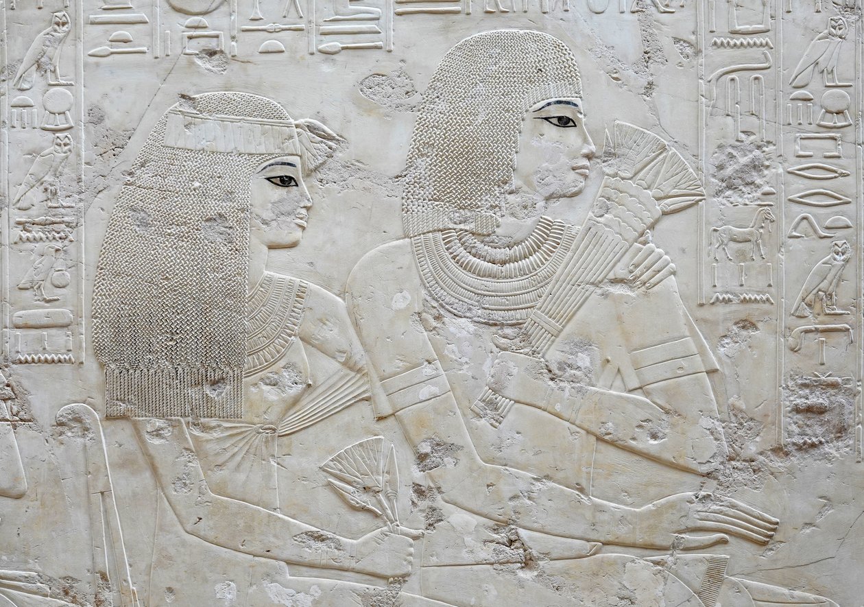 Amenhotep en zijn vrouw May, graf van Ramose door Egyptian Egyptian