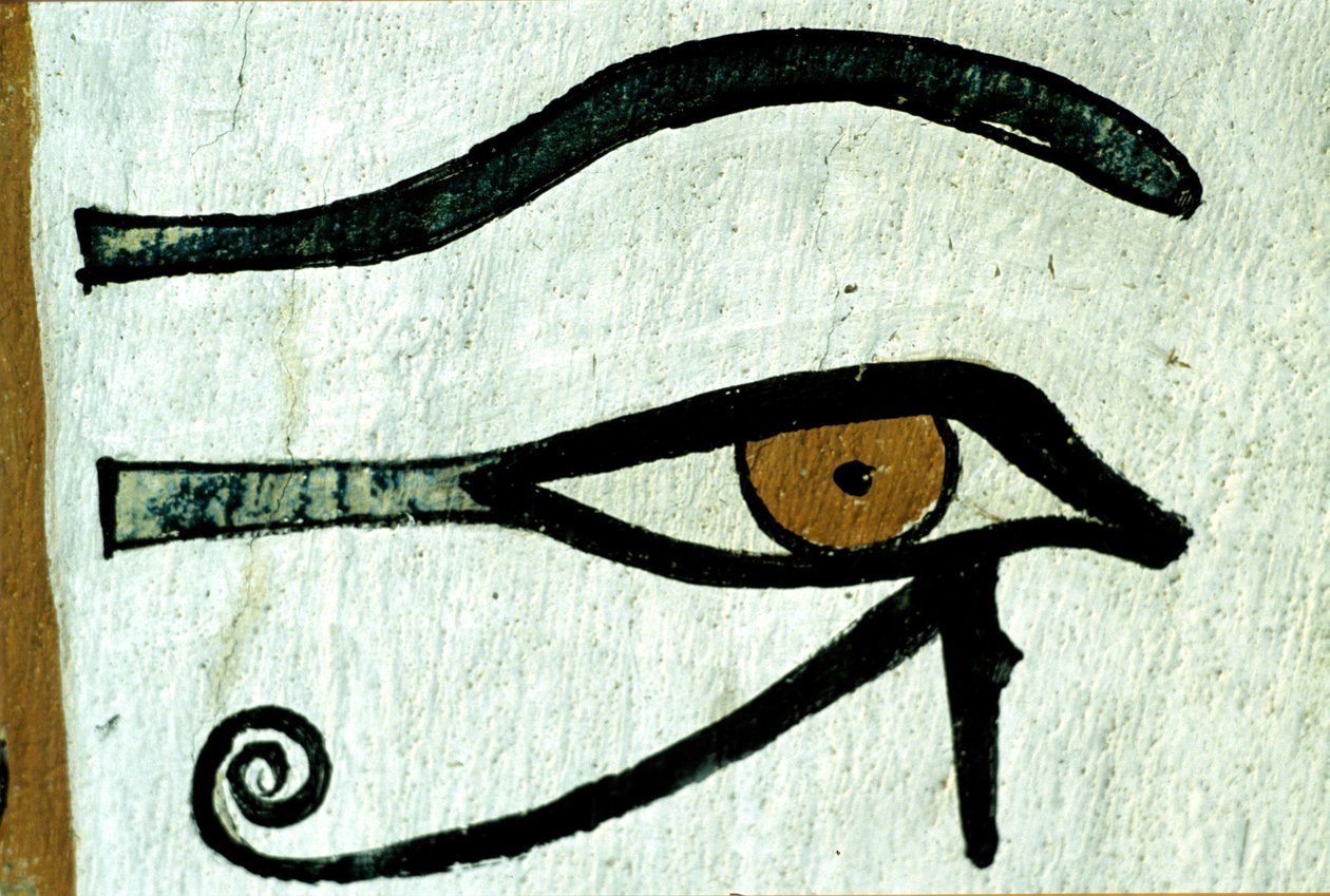 Oud Egypte, muurschildering, Het oog van Horus, Graf van Sennedjem, Thebe, Deir el Medina door Egyptian Egyptian