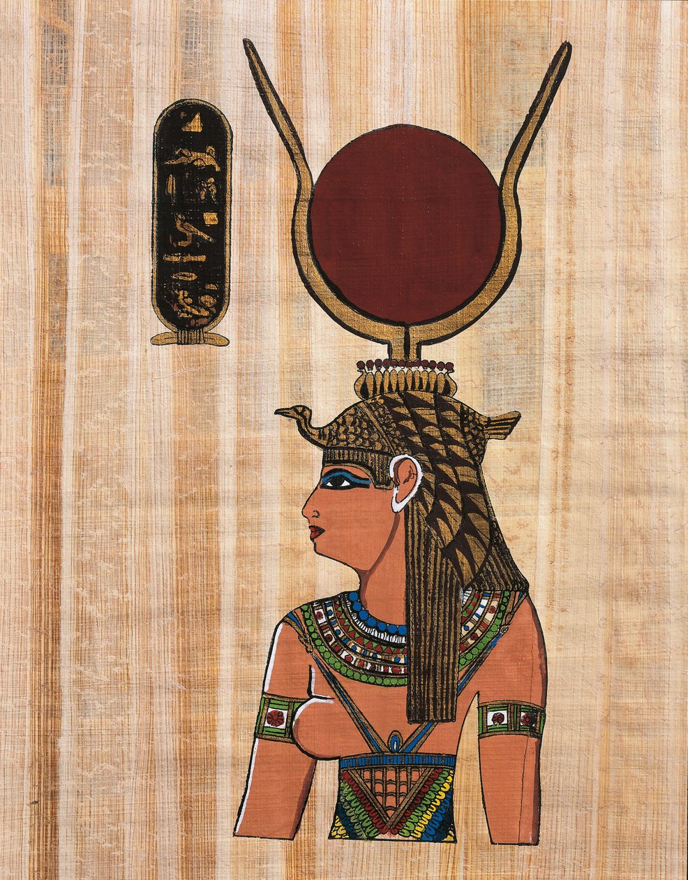 Cleopatra VII, reconstructie van een reliëf uit de tempel van Kom Ombo door Egyptian Egyptian