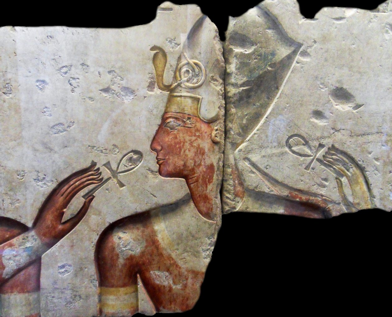 Koning Ramses II, tussen de goden. Komt uit de kleine tempel gebouwd door Koning Ramses II in Abydos. Rond 1275 v.Chr. (19e dynastie) door Egyptian Egyptian