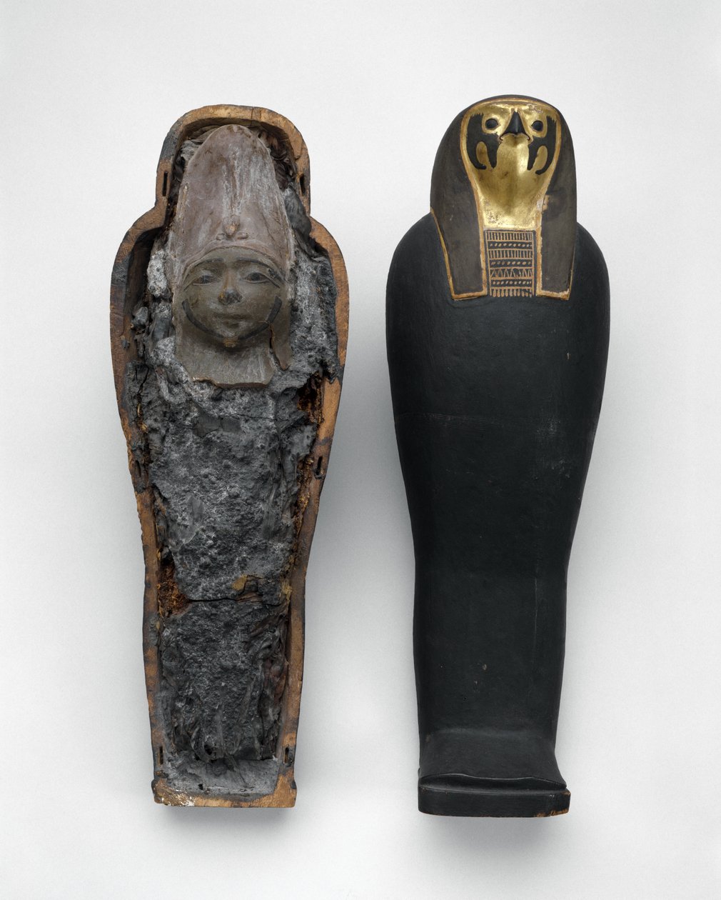 Valkvormige kist met graanmummie door Egyptian Ptolemaic Period
