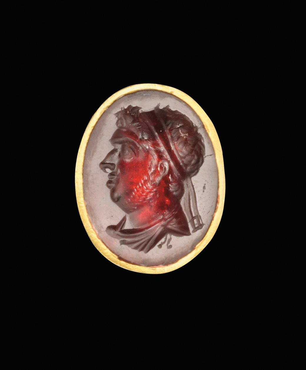 Hellenistische intaglioring met koninklijk portret van een Ptolemaeïsche heerser, waarschijnlijk Ptolemaeus IX, Soter II, laat 2e - vroeg 1e eeuw v.Chr. door Egyptian Ptolemaic Period
