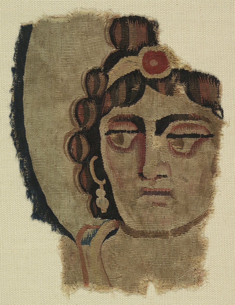 Fragment van een Vrouwenhoofd, Koptisch door Egyptian School