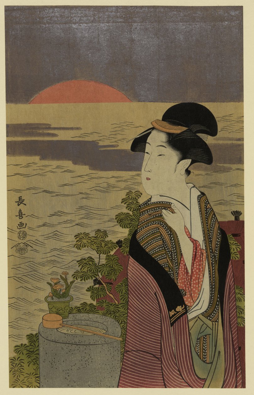 Japanse ukiyo-e kleurenhoutsnede door Eishōsai Chōki